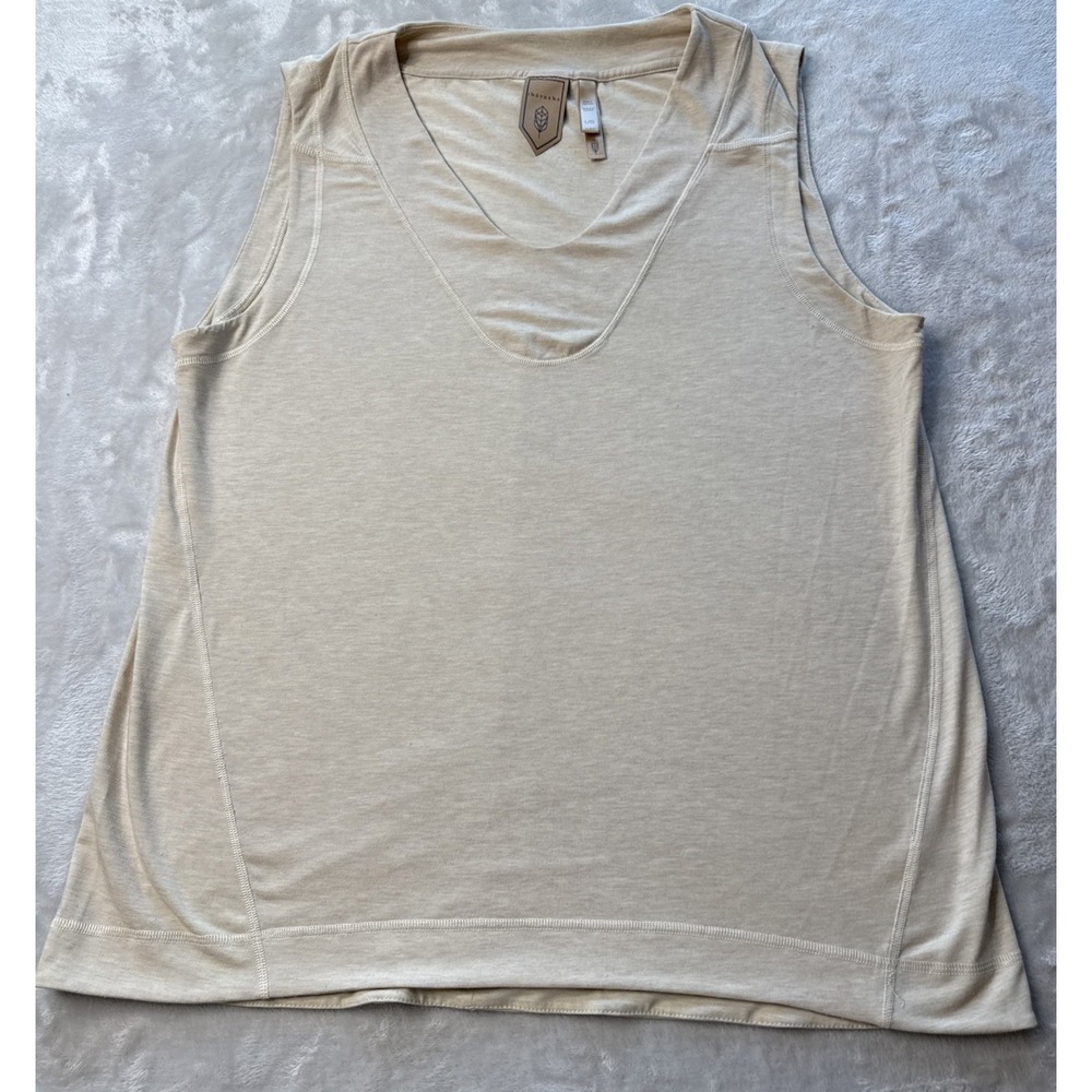 Indygena Beige Athleisure Tank‎ Top Sleeveless Stretch Large